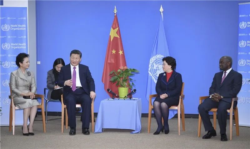Presiden China, Xi Jinping bertemu dengan Ketua Pengarah WHO semasa, Margaret Chan pada 18 Januari 2017. (Xinhua/Wu Xiaoling)