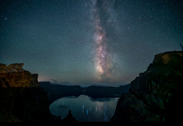 Fotografi Selang Masa Pamer Keindahan Tasik Tianchi Berbumbungkan Langit Berbintang