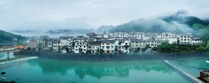 Foto menunjukkan pemandangan kediaman kampung Xiajiang di provinsi Zhejiang. (People’s Daily Online/Cheng Haibo)