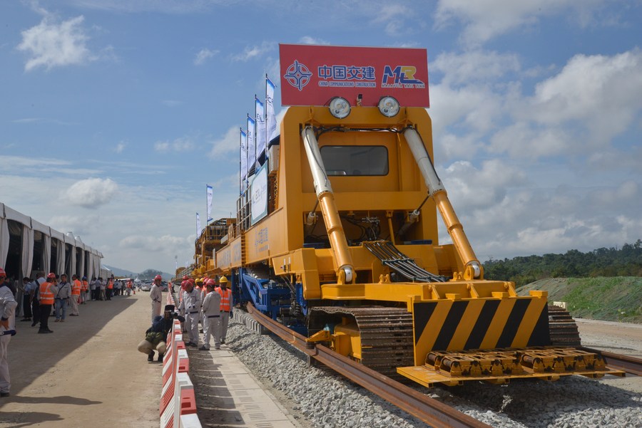 Foto tapak pelancaran projek Laluan Rel Pantai Timur di Kuantan, Malaysia pada 11 Disember 2023. (Xinhua/Xu Xinyu)