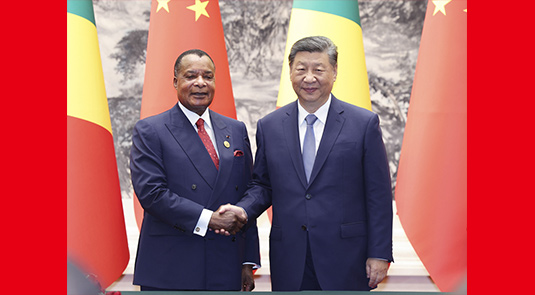 Xi Berbincang Bersama Presiden Republik Congo