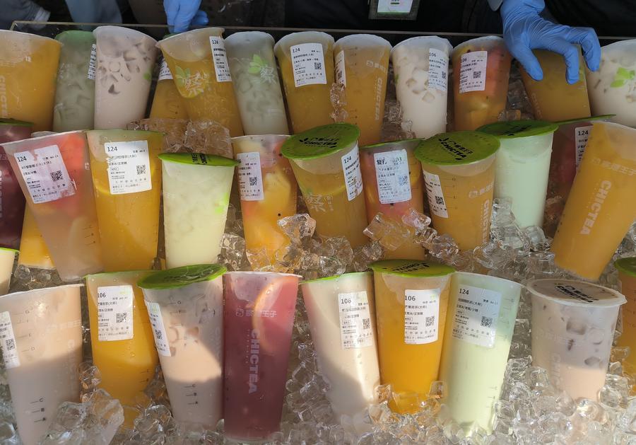 Foto pelbagai jenis minuman teh semasa festival teh susu di Ekspo China-ASEAN di Nanning, Wilayah Autonomi Guangxi Zhuang, selatan China, pada 27 September 2024. (Xinhua/Guo Yifan)