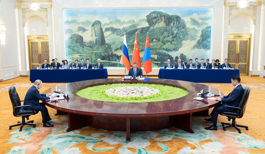 Xi Pengerusikan Mesyuarat Pemimpin China-Rusia-Mongolia ke-7 di Beijing