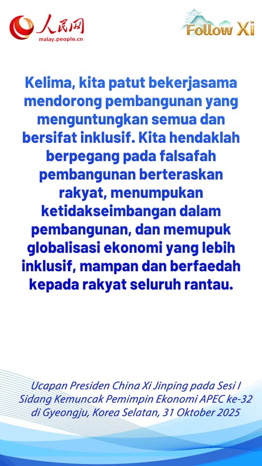 Petikan Ucapan Xi Jinping pada Sesi I Sidang Kemuncak Pemimpin Ekonomi APEC