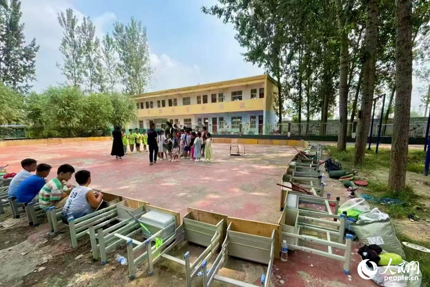 Foto menunjukkan tempat latihan lama pasukan floorball di Sekolah Rendah Sanhetou, pekan Chenqiao, kaunti Fengqiu di provinsi Henan, tengah China. (Foto ihsan Sekolah Rendah Sanhetou)