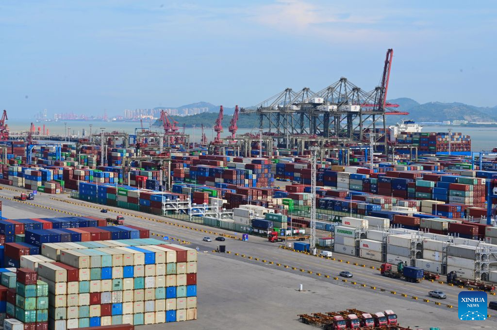 Foto bertarikh 29 Julai 2026 ini menunjukkan pemandangan sebuah dermaga di Xiamen, provinsi Fujian, tenggara China. (Xinhua/Lin Shanchuan)