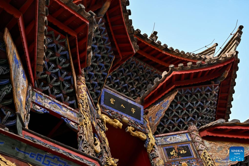 Pemandangan istana Wanshou yang dibina pada Dinasti Qing (1644-1911) di kota purba Huize, bandar Qujing, provinsi Yunnan, barat daya China, 25 Mac 2026. (Xinhua/Zhang Cheng)