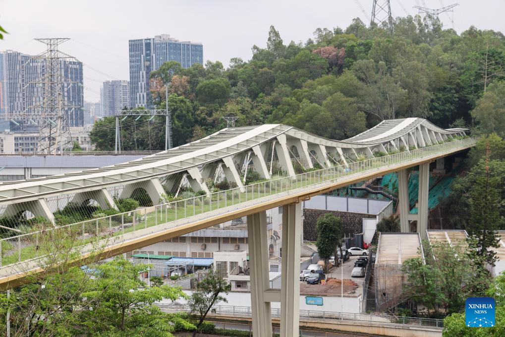 Foto pada 21 April 2026 ini menunjukkan pemandangan Jambatan No. 3 Denai Kunpeng di Shenzhen, provinsi Guangdong, selatan China.  (Xinhua/Liang Xu)